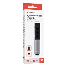 VERBATIM 32366 Presentatore Wireless RF Nero, Argento