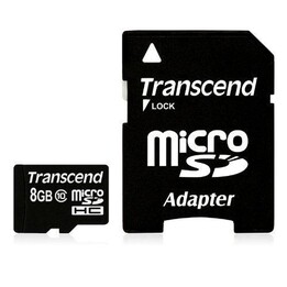 Transcend Standard microSDHC 8 GB Class 10 mit Adapter