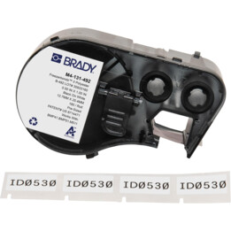 Etichette criogeniche ultrasottili in poliestere Brady Authentic M4-131-492 FreezerBondz™, 0,5" x 1", nere su bianco, 2500 etich