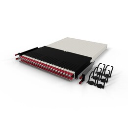 PATCHBOX .one PONE30STPRD - 30U STP Patch Panel Red, 48x Shielded RJ45 Cat6a Ports