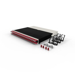 PATCHBOX .one 8RU STP Red - Rack Cable Management System with 24 Cat6a Retractable Cables