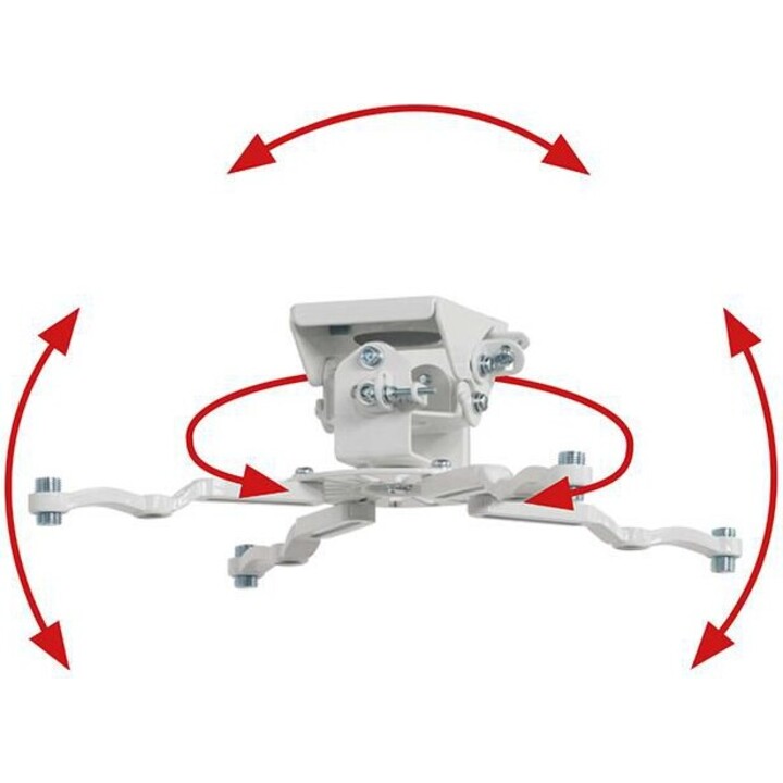 B-Tech BT899/W System 2 Universal Ceiling Mount for Projector with Micro-Adjustment, White