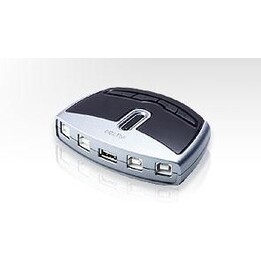 Aten US421A-AT - Manueller USB 2.0 Umschalter für 4 Computer, 4 USB Typ-A Anschlüsse, VGA bis 2048x1536, externe Stromversorgung