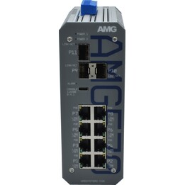 Industrieller Managed Switch AMG AMG570-2GBT-4GAT-2G-3S-P300, 2x10GBASE-T, 4x1000BASE-T, 2x1000BASE-X SFP, 12-48 VDC, -40°C bis 