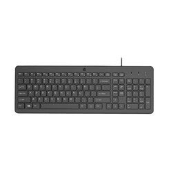 HP Turk 664R5AA#AB8 Wired Keyboard, 150 W, USB, ergonomic design with wrist rest, quiet low-profile keys, compatible with Window