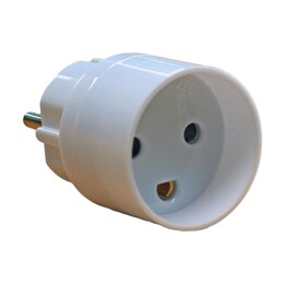 Adaptador Mercodan E-Line Schuko para DK com terra, branco