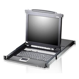 Comutador KVM Aten CL5708M-ATA-EG com ecrã LCD de 17 polegadas e 8 portas