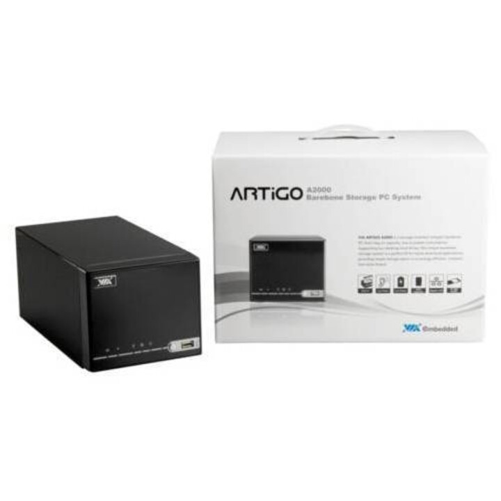 Via Artigo A2000 Mini Barebone NAS Server Black