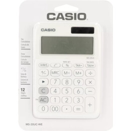 Casio MS-20UC-WE Desktop Calculator, 12 Digits, White