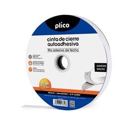 Plico Fecho Têxtil Autoadesivo 25m Macho Branco