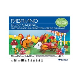 Sadipal Cuaderno de Manualidades con 10 hojas de cartulina seda y charol, 7 hojas de celofán y 5 hojas de cartulina metalizada, 