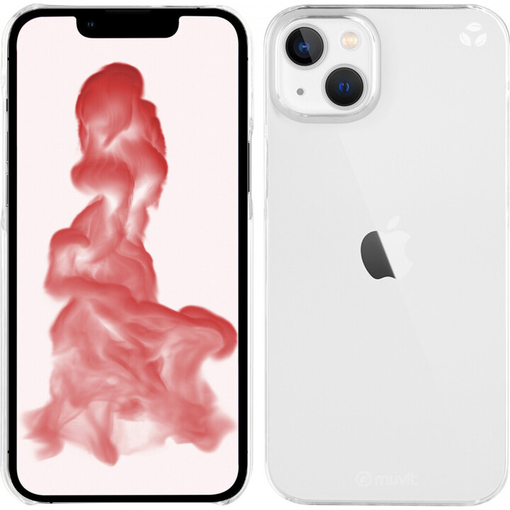 Capa Recycletek compatível com o Apple iPhone 14 Plus, transparente e antibacteriana