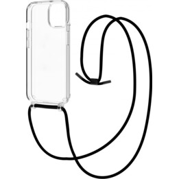 Capa Recycletek com pendente preto, compatível com o Apple iPhone 15 transparente