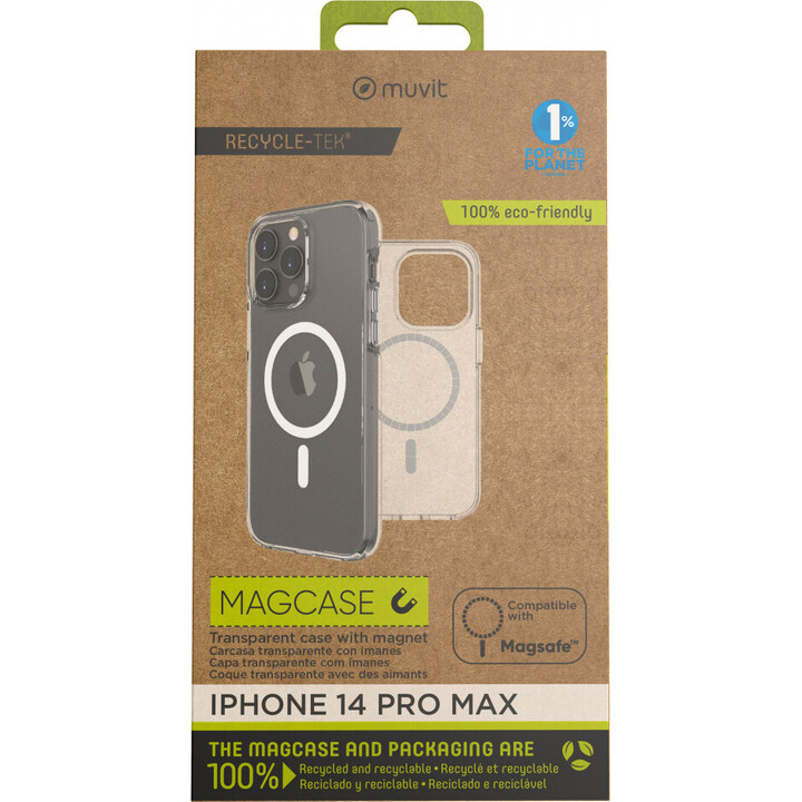 Capa Recycletek MagSafe compatível com Apple iPhone 14 Pro Max transparente