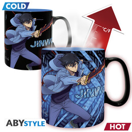 Caneca térmica «Solo Leveling» da Jinwoo e Igris