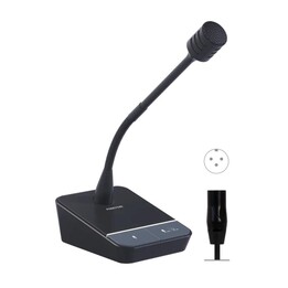 Microfone de mesa Fonestar MICSET-D32XLR com base e haste flexível, cardioide, XLR