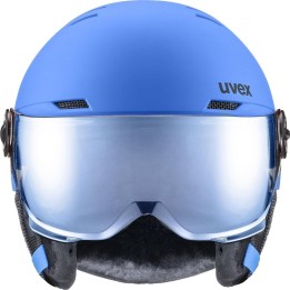 Casco da sci per bambini UVEX Rocket jr. Visor blu opaco
