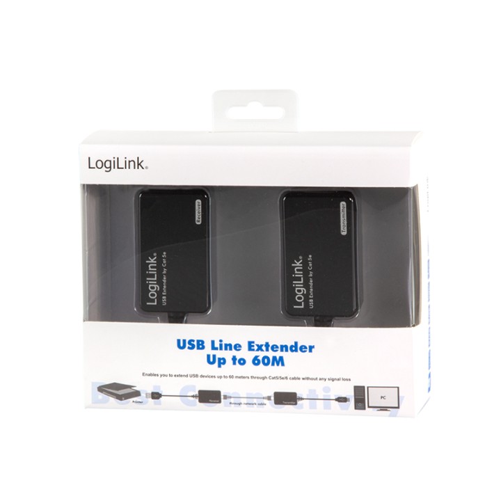 Logilink UA0021D extensor USB-A (USB 1.1) por cabo de rede RJ45 60 m