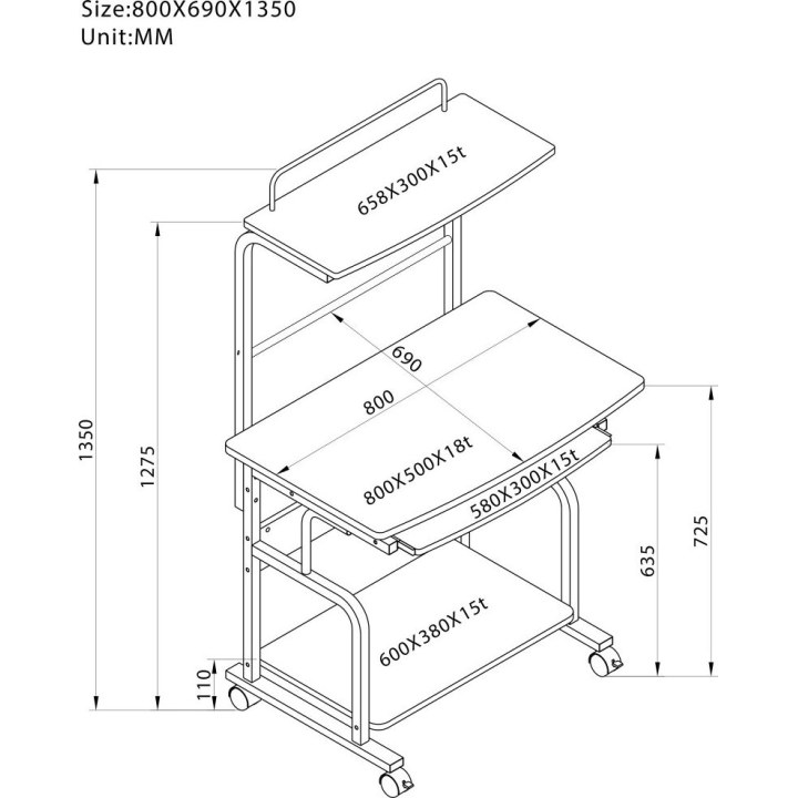 Mobile Computer Desk
