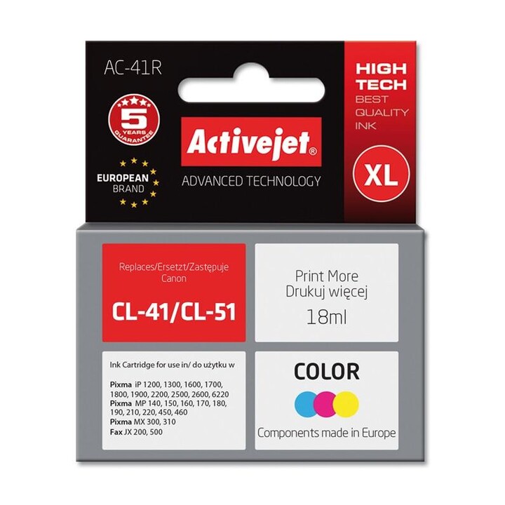Cartuccia d'inchiostro Activejet AC-41R 1 pezzo(i) Compatibile High Yield (XL) Ciano, Magenta, Giallo