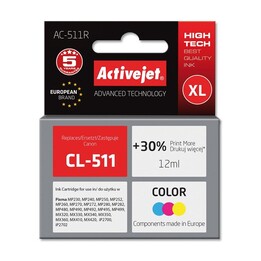 Activejet AC-511R TintenpatronefürCanon Drucker; Canon CL-511 Ersatz; Prämie; 12 ml; Farbe