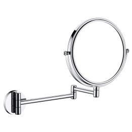 Cosmetic mirror on a movable arm—double-sided