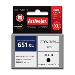 Activejet AH-651BRX cartucho de tinta Compatible Negro 1 pieza(s)