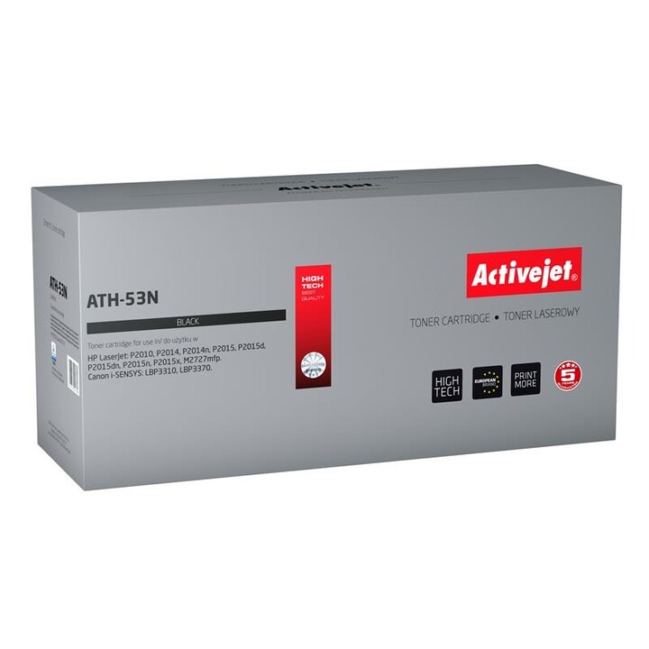 Activejet ATH-53N TonerkartuschefürHP-Drucker; HP 53A Q7553A. Canon CRG-715-Ersatz; Höchste; 3500 Seiten; Schwarz