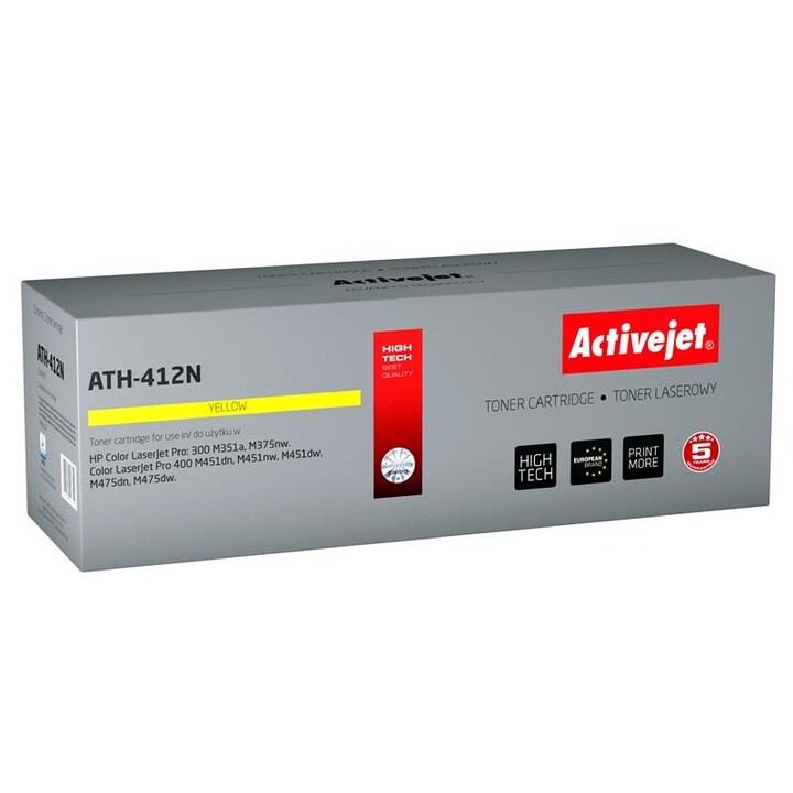 Activejet ATH-412N TonerkartuschefürHP Drucker; HP 305A CE412A Ersatz; Höchste; 2600 Seiten; Gelb