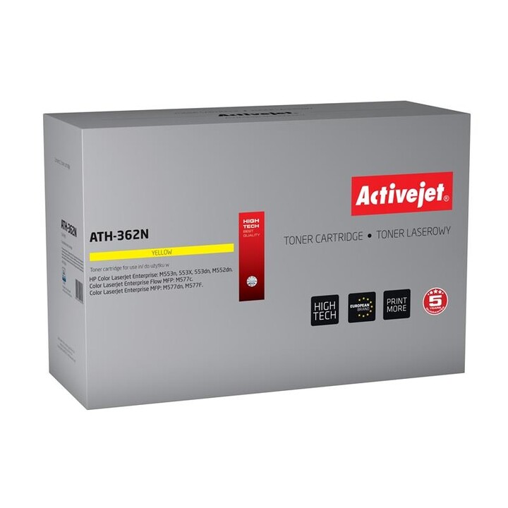 Activejet ATH-362N HP Druckertoner, kompatibel mit HP 508A CF362A; Höchster; 5000 Seiten; gelb.