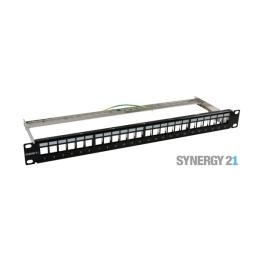 Patch Panel 24xTP,CAT6A, incl.Keystone Slim-line , 19", 1HE(t152mm), Schwarz, Synergy 21,