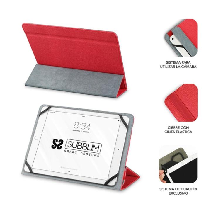 SUBBLIM Freecam Case capa para tablet 10,1" vermelha