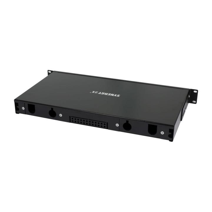 LWL-Patchpanel Spleisbox,19", 6xLC-Duplex-Buchsen, OS2, 9/125u Singlemode, incl.Pigtails, Schwarz, Synergy 21,