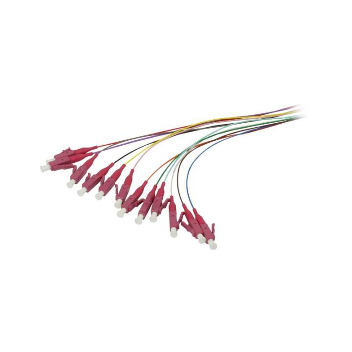 Fiber Optic Patch Panel Splicing Box, 19", 12x LC Duplex Ports, OM4, 50/125μm Multimode, incl. pigtails, Black, Synergy 21,