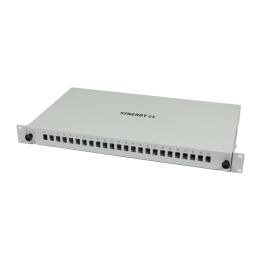 Fiber Optic Patch Panel Splicing Box, 19", 6x LC Duplex Ports, OM5, 50/125μm Multimode, incl. pigtails, Light Gray, Synergy 21,