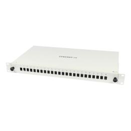 LWL-Patchpanel Spleisbox,19", 6xLSH(E2000APC)-Simplex-Buchsen, OS2, 9/125u Singlemode, incl.Pigtails, Lichtgrau, Synergy 21,