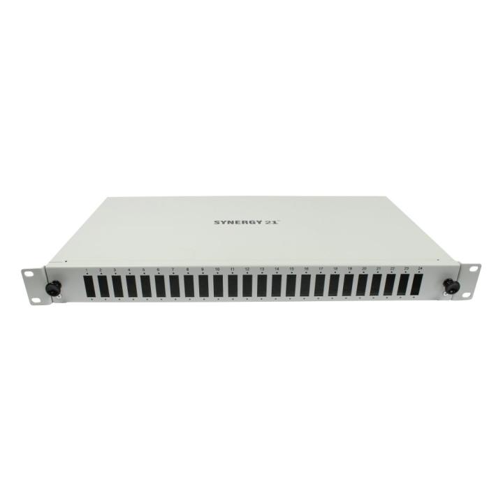 Fiber Optic Patch Panel, 24xSC Duplex Ports, 19", OM4, 50/125μm Multimode, Light Gray, Synergy 21,