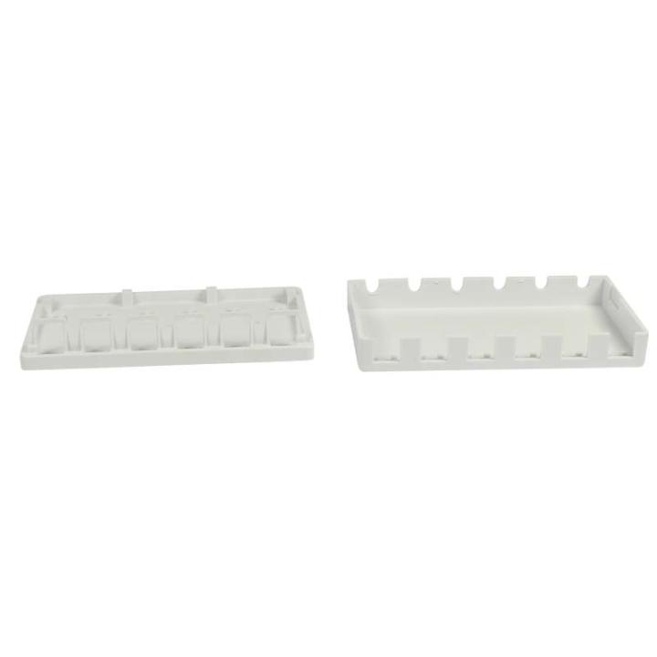 6xTP Patch Panel, CAT6A, includes slim-line Keystone jacks with cable clamps, surface-mount ABS, white, Synergy 21,