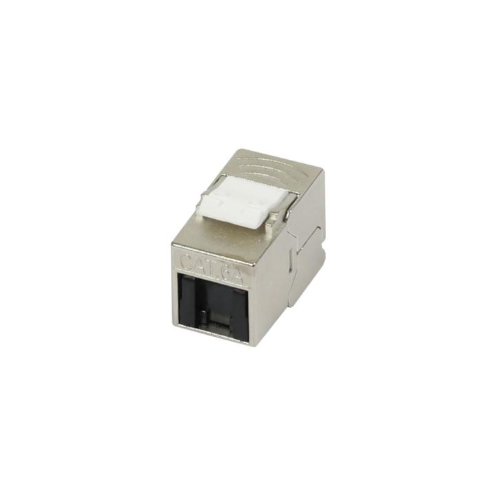 Patch Panel 8xTP, CAT6A, incl.Keystone Slim-line/Short mit Staubschutzklappe, Aufputz ABS, Weiss, Synergy 21,
