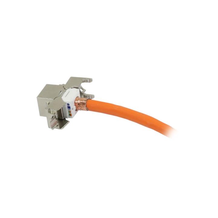 Patch Panel 8xTP, CAT6A, incl.Keystone Slim-line/Short mit Staubschutzklappe, Aufputz ABS, Weiss, Synergy 21,