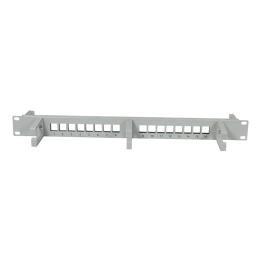 Patch Panel 16xTP,CAT6A, incl.Keystone Slim-line, 19", 1HE(t 92mm) mit Kabelbügel, Lichtgrau, Synergy 21,