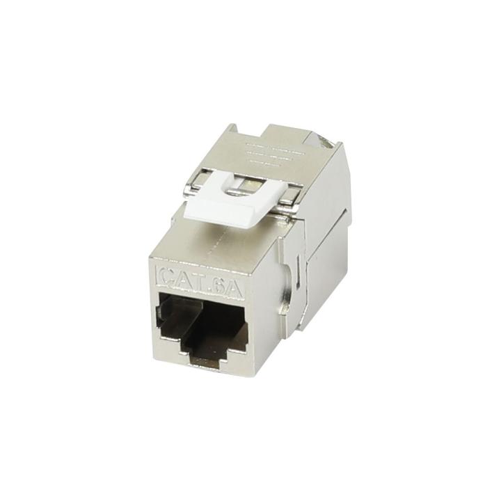 Patch Panel 16xTP,CAT6A, incl.Keystone Slim-line, 19", 1HE(t 92mm) mit Kabelbügel, Lichtgrau, Synergy 21,
