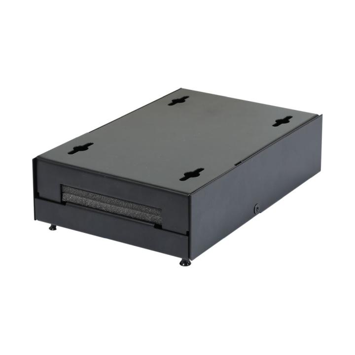 12xTP Patch Panel, CAT6A, incl. Keystone, Slim-line, Surface-Mounted Metal Flip-Top Box, Black, Synergy 21,