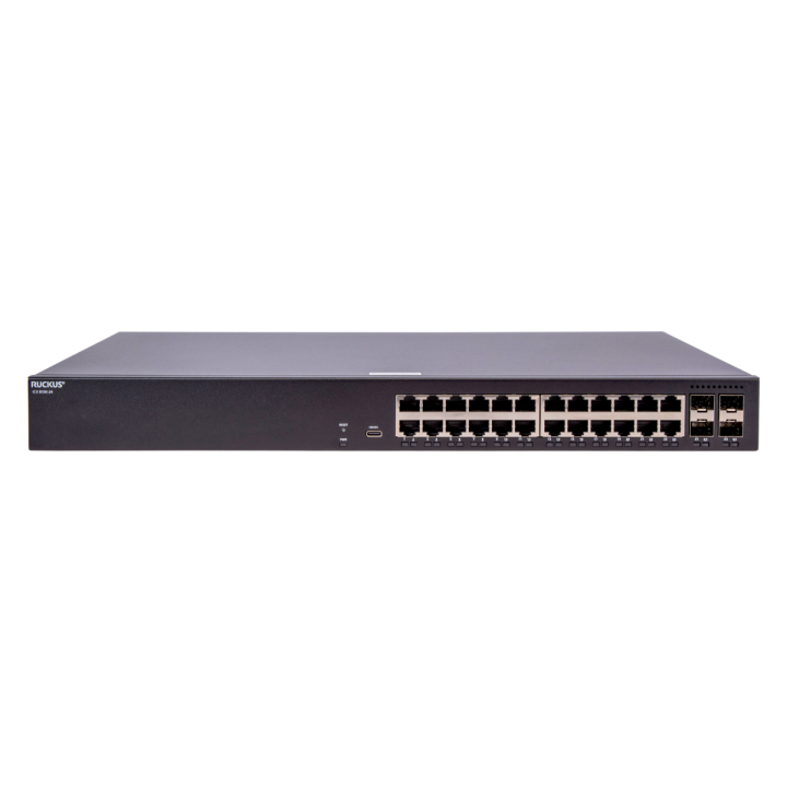 RUCKUS Networks Fully Managed Layer 2 Switch, 26-Port &bull 24x 1 Gbe &bull 4x 1G SFP &bull Advanced Layer 2 &bull ICX8100-24