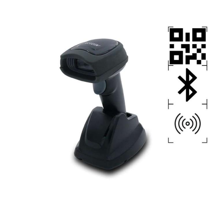 AS-3310 Point-of-Sale Barcode Scanner - High-End Wireless 2D Barcode Scanner, Bluetooth, USB Kit, Black