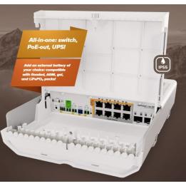MicroTik Cloud Smart Switch CSS610-8P-2S+OUT, netPower, 8 puertos Gigabit, PoE+, 2 puertos SFP+