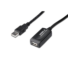 Digitus USB 2.0 15m USB A USB cable Black