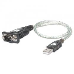 Techly IDATA USB-SER-2T cambiador de género para cable USB A RS232 Negro, Metálico - Imagen 1