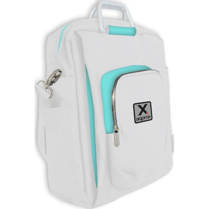 15.6'' Vertical Briefcase, White/Blue, Approx.
