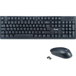 Set tastiera e mouse wireless. Layout tedesco, colore nero